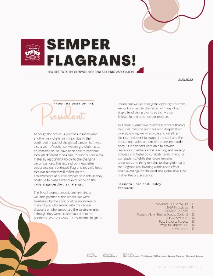 Semper Flagrans August 2022 Newsletter Cover Photo